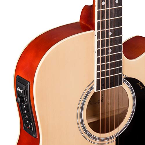 Image of JUAREZ Arpeggio JRA41SP-TLQ-NAT 104.14 cm (41 Inch) Semi-Acoustic Guitar Kit, Thin Line Body, Spruce Top, with 4 Band EQ, Natural