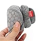 EDOTON Unisex Neugeborenes Schneestiefel Weiche Sohlen Streifen Bootie Kleinkind Stiefel Niedlich Stiefel Socke Einstellbar (6-9 Monate, D_ Dunkelgrau)