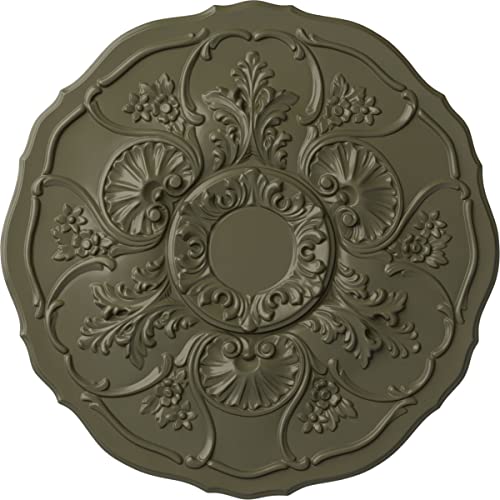 Image of Ekena Millwork CM22CNPTF 22-1 /2 x 1-1 /2 Cornelia Ceiling Medallion, Painted Turtle