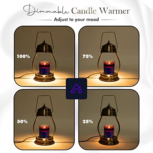 Jimmifer Candle Warmer Lamp - Dimmable Candle Lamp Warmer With Safety Timer For Scented Candles, No-Flame Top Candle Warmer With 2 Bulbs Compatible With Yankee Candle Small And Large Jar Candles #TOP4