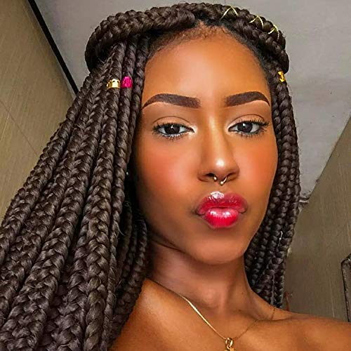 6Pieces/Lot 26" Pre-Stretched Braiding Crochet Hair Professional Long Human Hair Extension For Crochet Braids/Twist Perm Yaki Straight Easy Braid Hair For Women Hot Water Dip In(26inch,6pcs, 4)