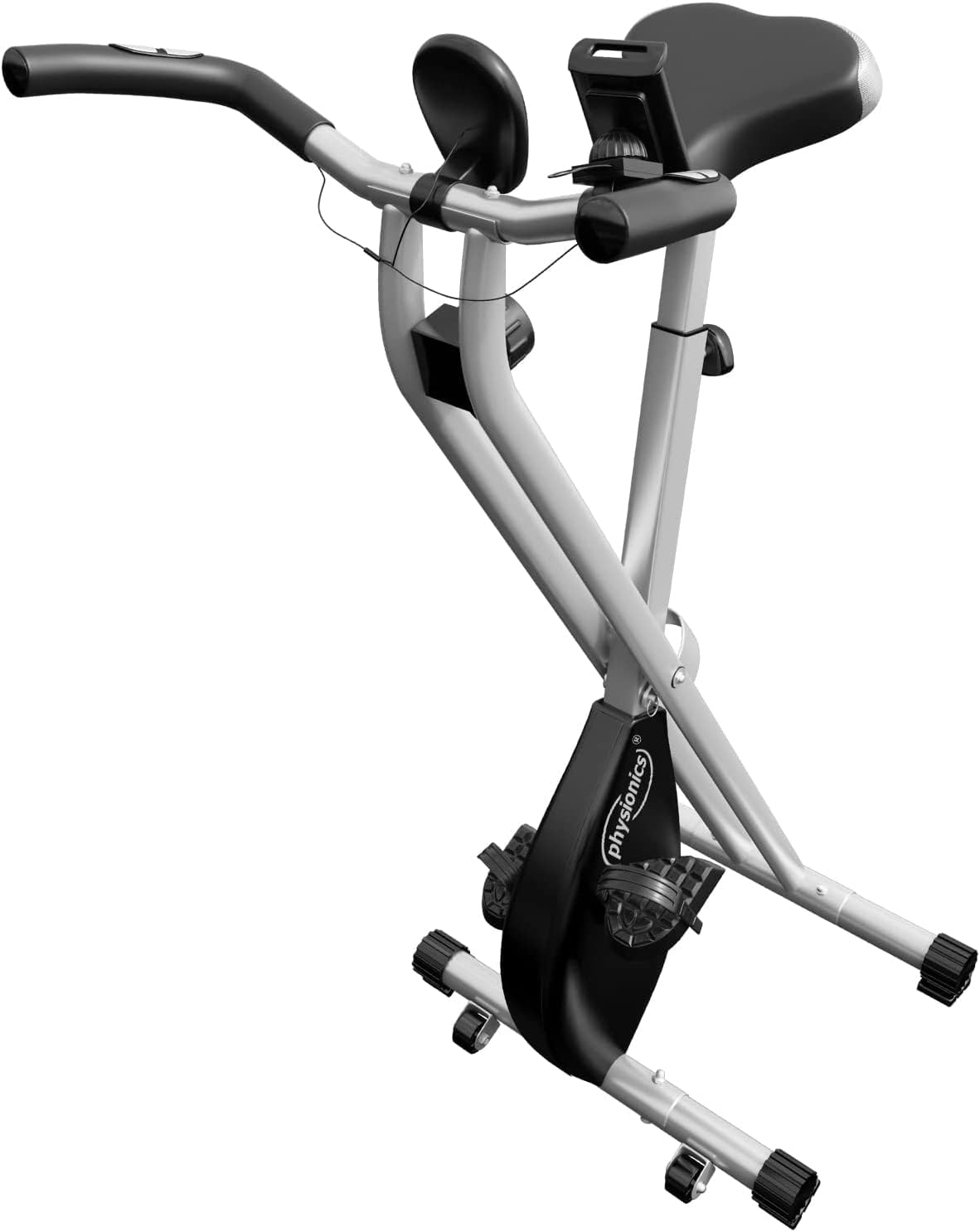 Cyclette Pieghevole Con Schienale - 16 Livelli Resistenza Magnetica, LCD E Sensore Cardio, Portata 150kg - Foto 6