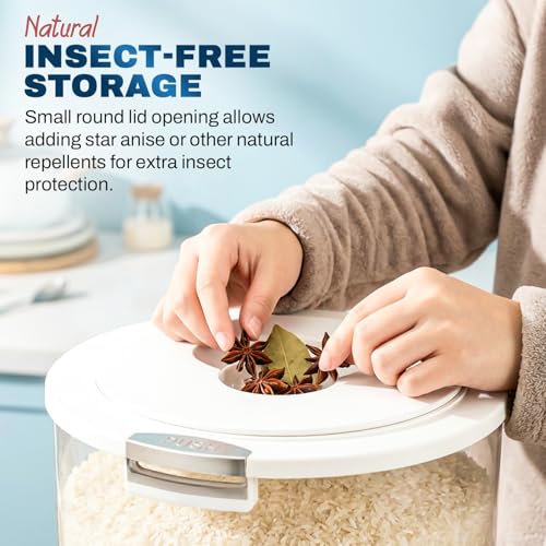 Image of Zuhi Airtight Grocery Storage Box for Kitchen | Moisture-Proof BPA-Free Kitchen Food Storage Jar for Rice, Cereals, Grains & Pulses | Transparent BPA-Free Container with Flip Lid (15 Kg)