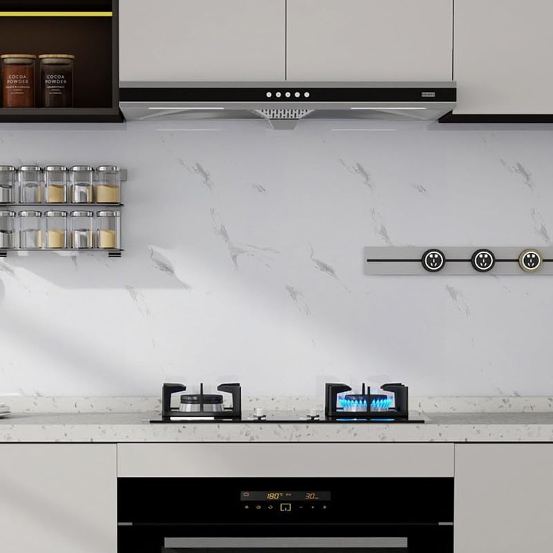 Image of White Marble Wallpaper Peel and Stick Wallpaper Self Adhesive Wallpaper Furniture Kitchen Vinyl Film | 2 Feet X 5 Feet- Marble Self Adhesive wall Paper