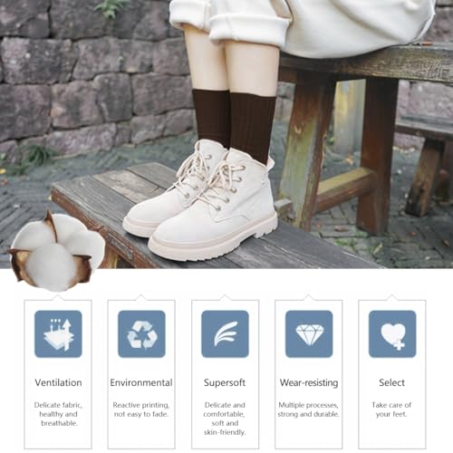 Image of Women Crew Dress Socks Cotton Solid Color Slouch Sock for Dressy Shoes 5 Pack