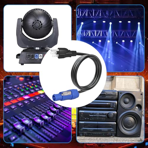 Image of 3-Prong NEMA 5-15P to PowerCON Cable 20A 3 Pin PowerCon Input Connector to NEMA 5-15P Connector Cord for Outdoor Stage Light LED Screen-1.2M /3.9FT