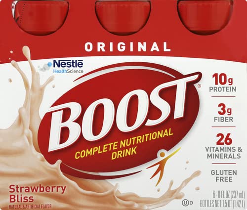 BOOST Original Balanced Nutritional Drink, Creamy Strawberry, 8 FL OZ (Pack of 6)