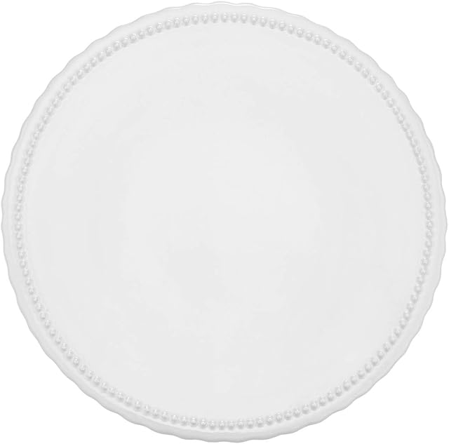 RBV Birkmann, 443648, talerz na tort vintage, Ø 25 cm, ceramika, biały