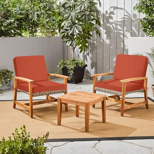 Image of Deep Seat Patio Cushions Set, 24x24 Inch Waterproof & Fade Resistant Outdoor Chair Cushions, Thick Padded Replacement Sofa Cushions for Garden Yard Furniture