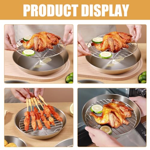 Plaque de cuisson inox 24 cm avec grille intégrée pour barbecue