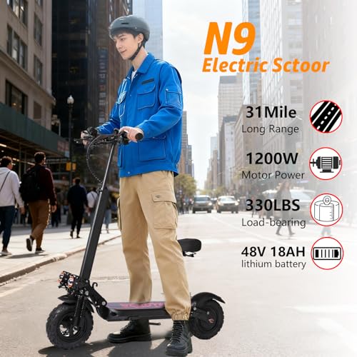 Electric Scooter Adults, 34 Mph Max Speed, 11″ Off-Road