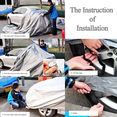Image of SENSI Waterproof, UV Protection Car Cover for Mahindra XUV300 with 4 Tyre Belts & Mirror Pockets|, 3-Layer Stitched, Cover - Protects Against Dust, Sun & Rain