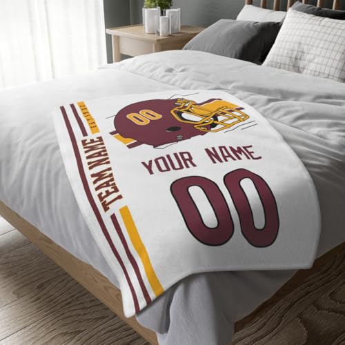 Image of W Throw Blanket Custom Name and Number Personalized Gifts for Men and Women