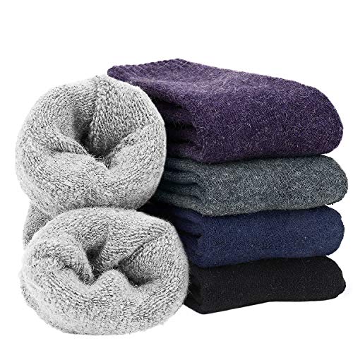 Women Warm Wool Socks, Fostoy 6 Pairs Thicken Terry Winter Soft Warm Knit Wool Casual Crew Socks