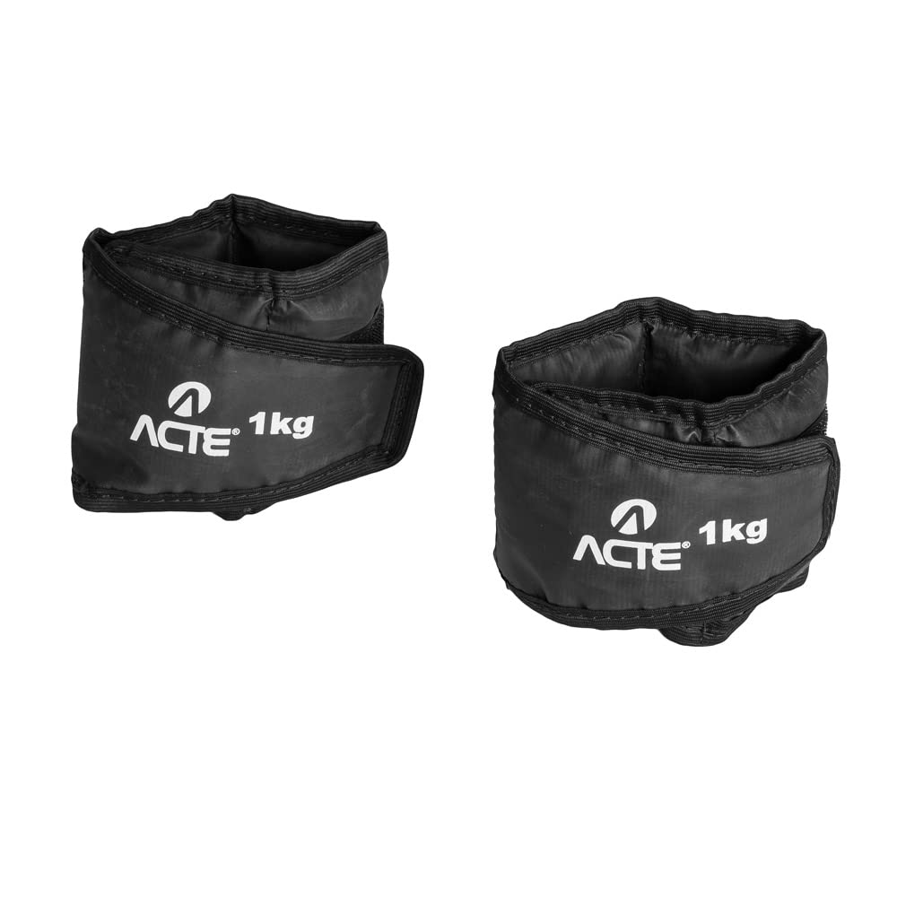 Acte, Par de Caneleiras T300, 1KG, Academia, Treino, Musculação e Definição - Preto