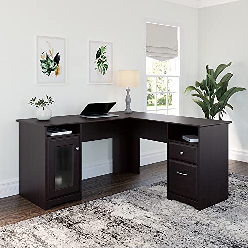 Bush Furniture Cabot L Shaped Computer Desk In Espresso Oak, Medium #TOP1