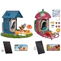 Minikey Smart Bird Feeder with Camera Outdoor Birdhouse: AI Identifies 11000+ Species, 2K HD with Arrival Alerts, Attracts Hummingbirds, Solar Powered, Gifts for Bird Lovers Mom Dad