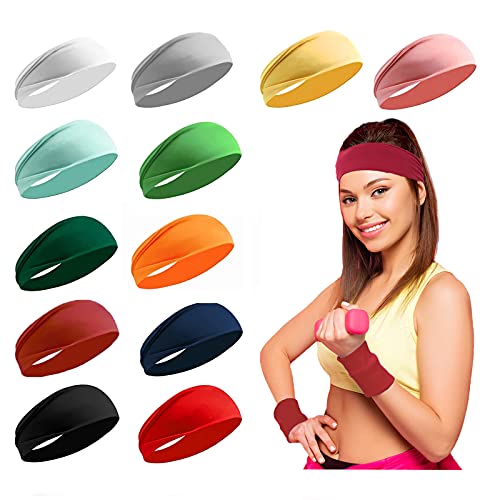 Headbands for Women 12Pack, AuroTrends Women's Headbands, Fashion Headbands for Workout/Yoga/Jogging, Non-slip Elastic Hair Band (12 Colors, Set of 12) Headbands for Women 12Pack, AuroTrends Women's Headbands, Fashion Headbands for Workout/Yoga/Jogging, Non-slip Elastic Hair Band (12 Colors, Set of 12)
