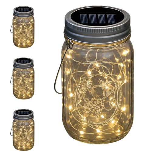 Solarlampen 3er Set für außen warmweiß & wetterfest, 30 LED, Solarleuchte Garten, Solarlaterne draußen, Solarlampions, Gartenleuchte solar, Solarlichterkette im Glas, Solarlampe Einmachglas Solarlampen 3er Set für außen warmweiß & wetterfest, 30 LED, Solarleuchte Garten, Solarlaterne draußen, Solarlampions, Gartenleuchte solar, Solarlichterkette im Glas, Solarlampe Einmachglas