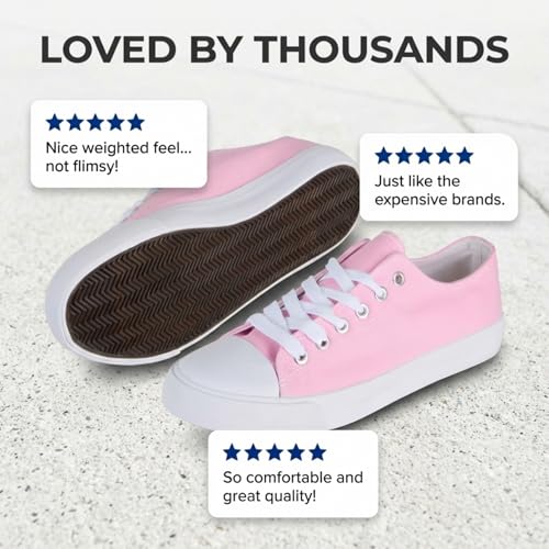 Image of Canvas Shoes for Women, Women's Fashion Sneakers | Casual Low Top, Lace Up, Rubber Sole, Canvas Upper, Cushioned Insole
