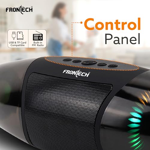 FRONTECH Portable Multi-Media Speaker with Bluetooth 5.3 |1200 mAh Long Battery Life | 8W Sound | TF Card Support| Immersive Sound - Black (SW-0188)