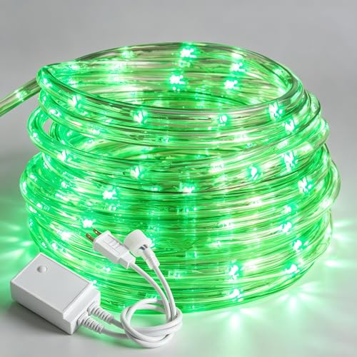 Image of 50ft Rope Lights For Outside,Connectable & Flexible Tube Lights with 8 Modes Controller,Waterproof Green LED Rope Lighting for Deck,Garden,Pool,Patio,Bedroom,Party,Indoor & Outdoor Landscape Lighting