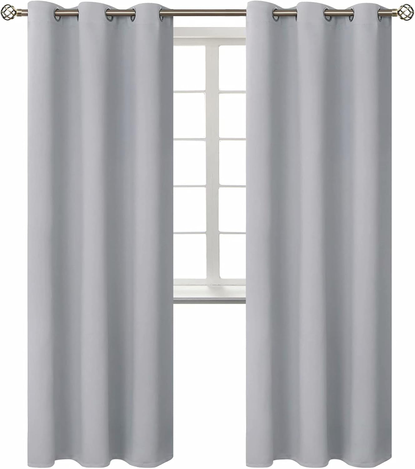 BGment Room Darkening Curtains 84 Inches Long - Grommet Thermal Insulated Drapes Window Treatment Curtains for Bedroom, 2 Panels, 42 x 84 Inch, Grey 42"W x 84"L (Pack of 2)