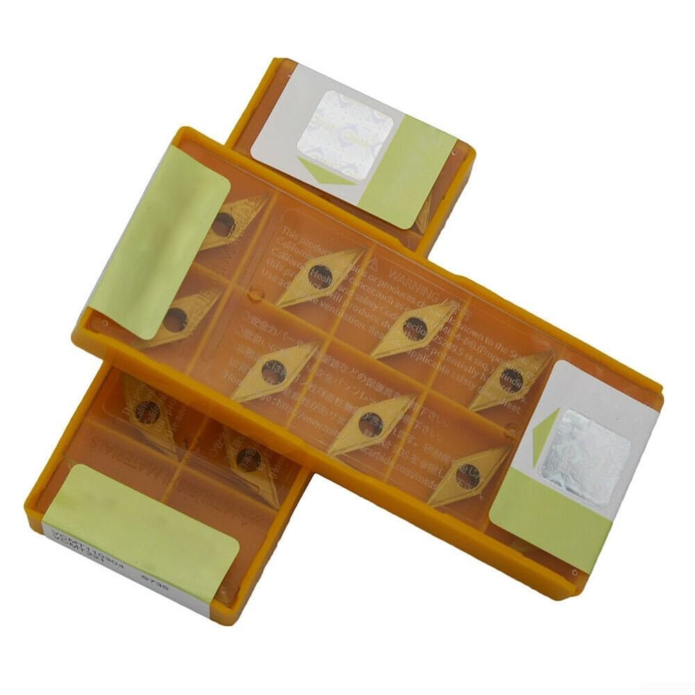 Lot de 10 inserts VCMT110304 pour acier et acier inoxydable pour traitement, plaquettes de tournage en carbure pour applications de semi-finition et de finition