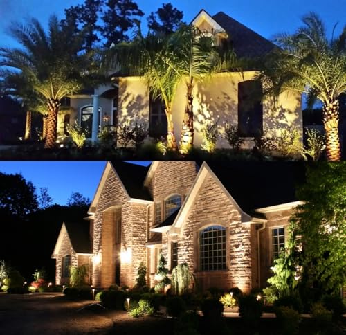 LED Outdoor Landscape Spotlight 120V 12W Waterproof Spot Lights for Yard House Garden Christmas Lighting, 3000K Warm White, 2 Pack – Image 6
