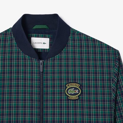 Image of Lacoste Men's Plaid Bomber Jacket W /Croc Badge