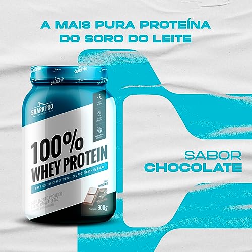 Kit 100% Whey Protein Shark Pro 900G + Creatina Monohidratada 300G Escolha seu Sabor (Creatina + Whe