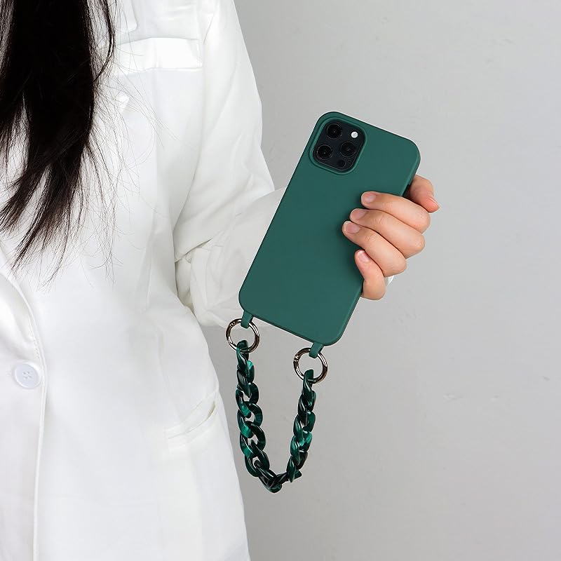 Coque IPhone 16e Avec Collier Réglable Et Bracelet - Housse TPU/Silicone Rose Foncé, Protection Anti-Chute, 2 Chaînes Amovibles - 7