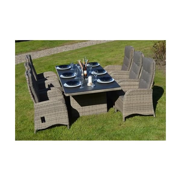 PLOß Rabida Esstisch Polyrattan Champagner-meliert