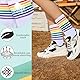 Meifiyu 6 Paar Regenbogen Socke,Socken Pride,Damen Bunte Gestreifte Regenbogen Muster Socken,Socken für Lgtbq-Partyzubehör,Mehrfarbig,Einheitsgröße (Schwarz-Weiss)