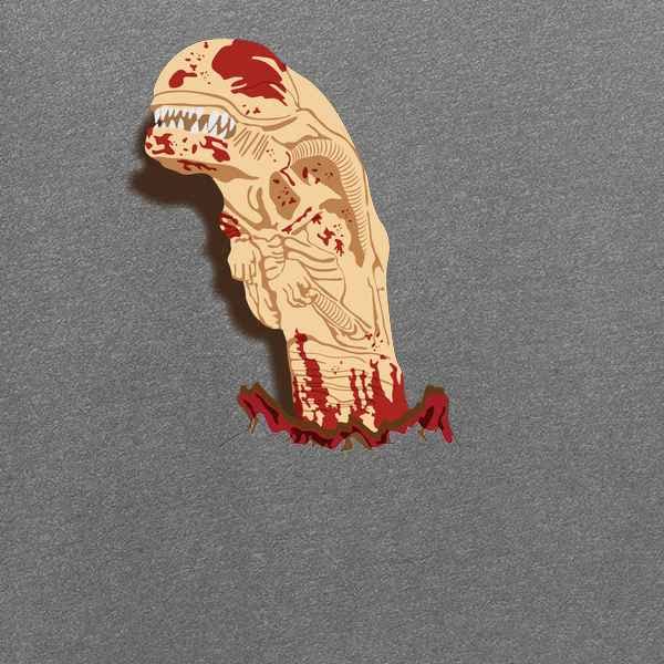 Pop Threads Chestburster Horror Alien Halloween Cosplay Graphic Tee T-Shirt for Men2