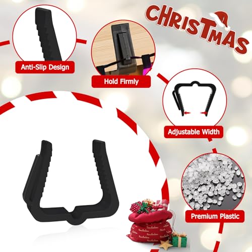 Christmas Light Hanger Clips Fascia Board Light Clips Plastic Holiday Deck Banister Hanger for Christmas Fascia Board Roof Gutter Fence Eave Decoration, Black (200 PCS, 1 5/8") by Heonay - Image 2