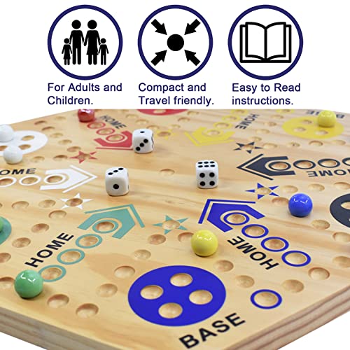 Juego de Mesa de Canicas de Madera 16" para 4 ó 6 Jugadores miniatura 5