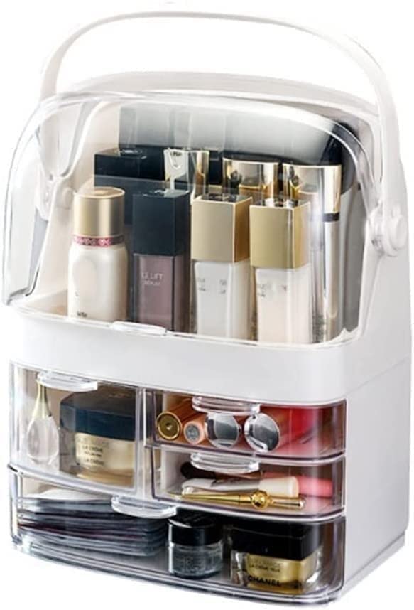YIRENZUI Makeup Storage Organizer Box, Makeup Organizers and Storage Holder for Bathroom, Dresser, Cosmetics storage box waterproof and dustproof household dresser skin care products storage shelf