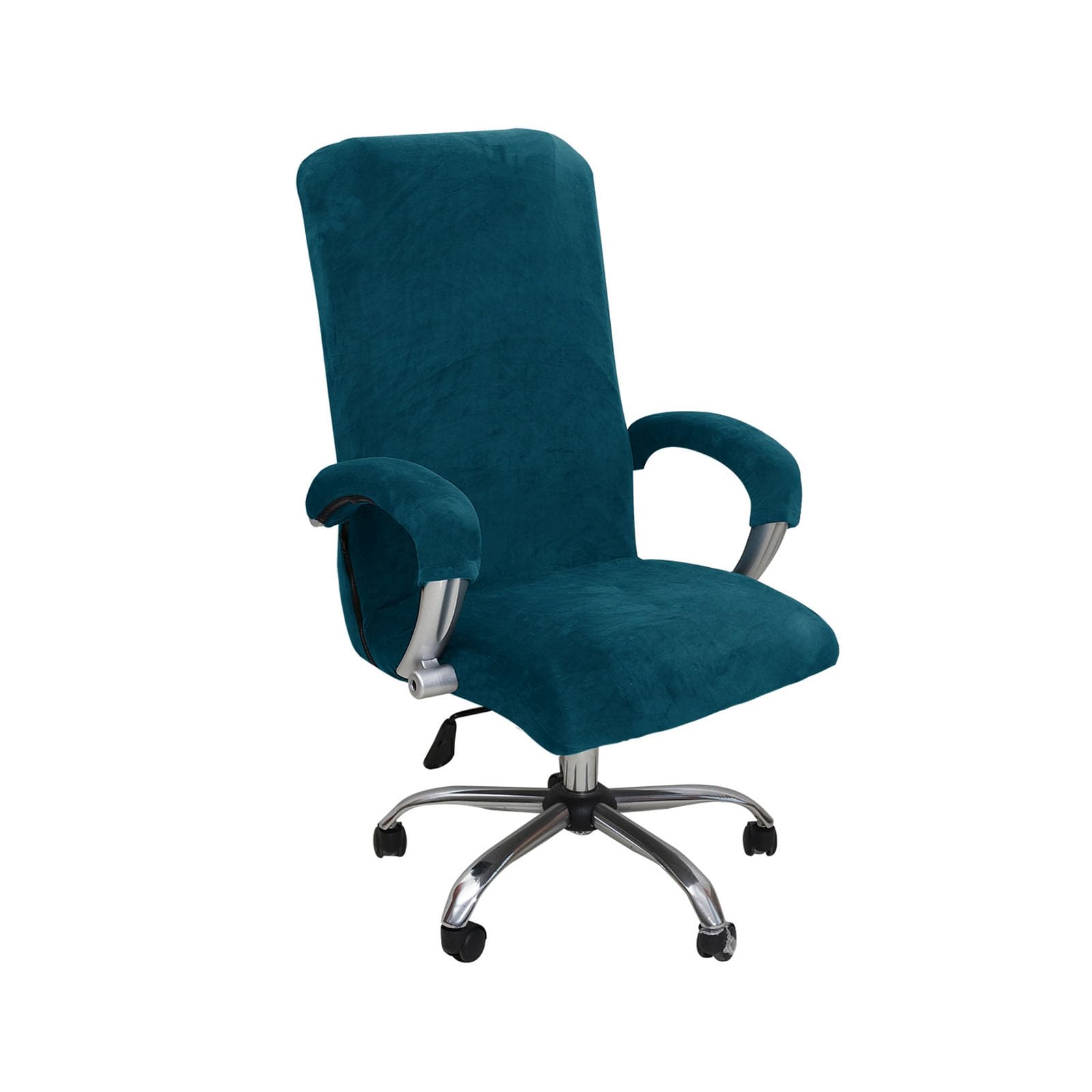 Coprisedia da ufficio in velluto di alta qualità, antiscivolo, elastico, per sedie da scrivania, elegante bianco con accenti blu, di grandi dimensioni, ideale per la decorazione della casa e