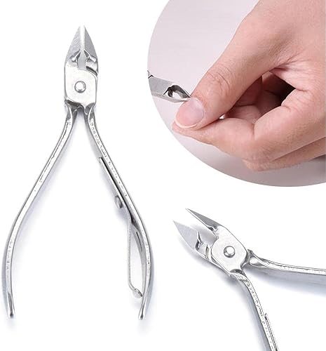 Miniatura 3 de 4 pinzas de cutícula de acero inoxidable para cortar cutículas, tijeras de pedicura, herramientas de manicura para uñas y pies