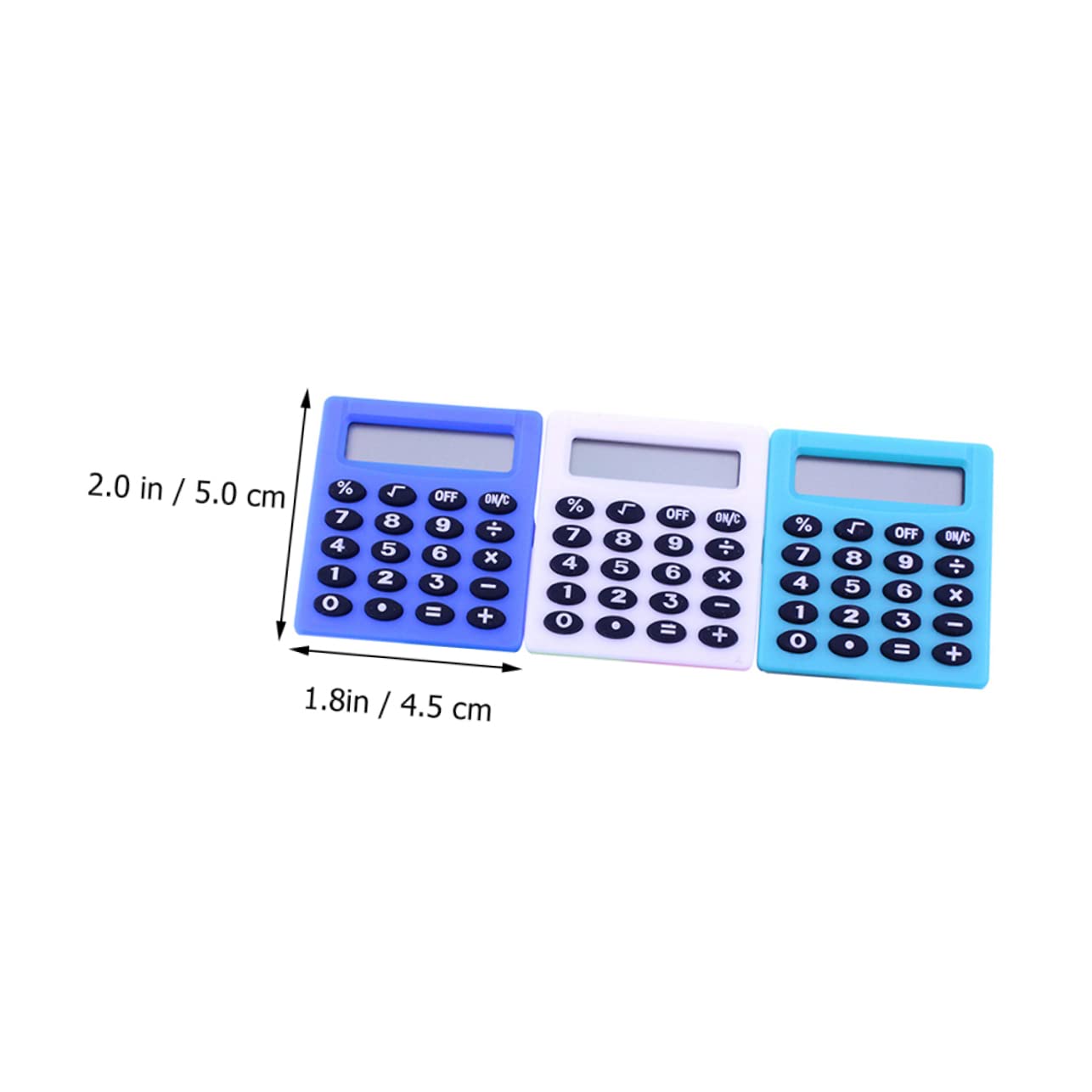 KICHOUSE Tiny Calculator Generic 3 Pcs Mini Students Calculating Tool Sturdy Lightweight for Math Studies Random Style