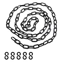 SYEYCW 1.5 Meter Schwarze Kunststoffkette, 6mm Kunststoff Absperrkette, Sicherheitskette Warnkette mit 5 S Haken, für Personenkontrolle, Warteschlangen, Parkplätze, Zäune, Absperrung Von Flächen