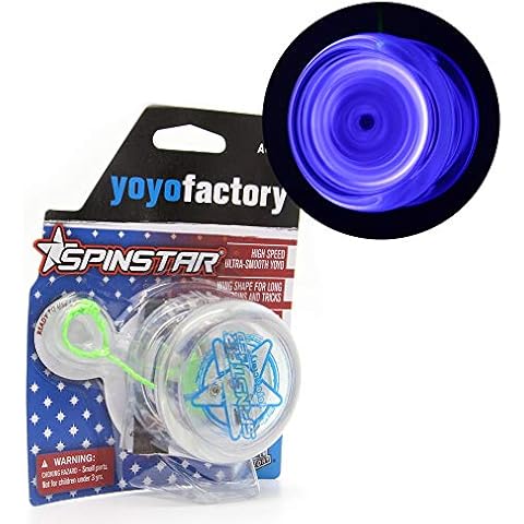 YoyoFactory SPINSTAR LED Yo-yo - BLAU (Leuchtendes JoJo, Ideal für Anfänger, Schnur und Batterien Enthalten, Moderne Leistung Jo-Jo) Cover