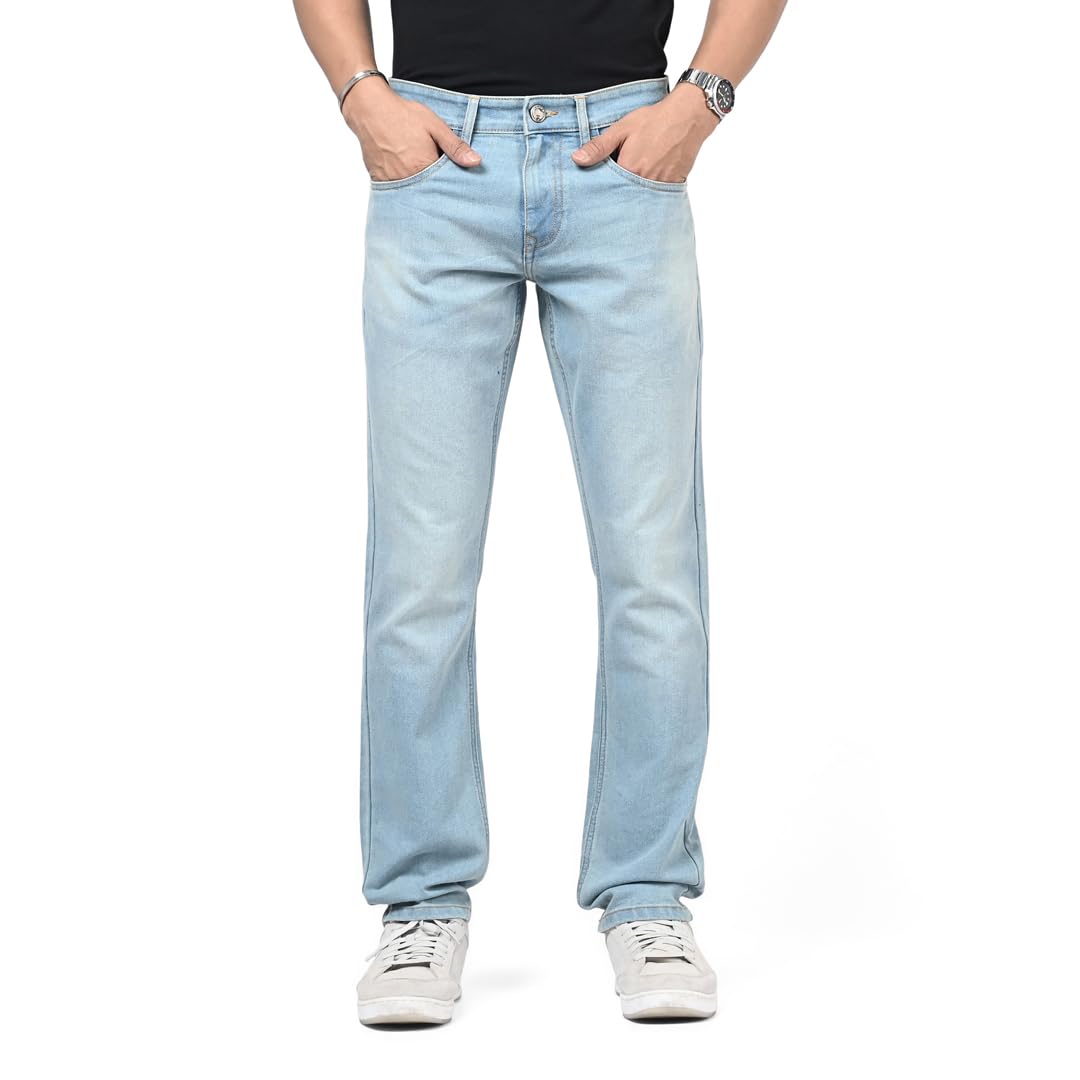 wrogn Men's Stretch Denim Jeans | Straight Fit | Casual Style | Mid Rise-picture-36