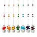 Newmerry Rainbow Crystal Suncatcher Pack of 7 Chakra Crystals Pendant for Office Home Garden Kitchen Window Hanging Prism Come with Hook Easy Hanging