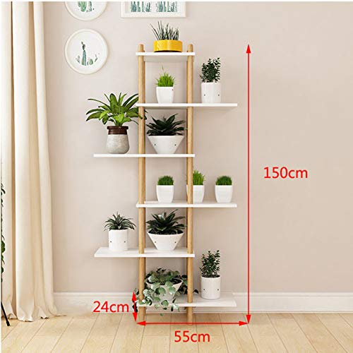 Soporte para plantas de madera exterior e interior estante para macetas 3