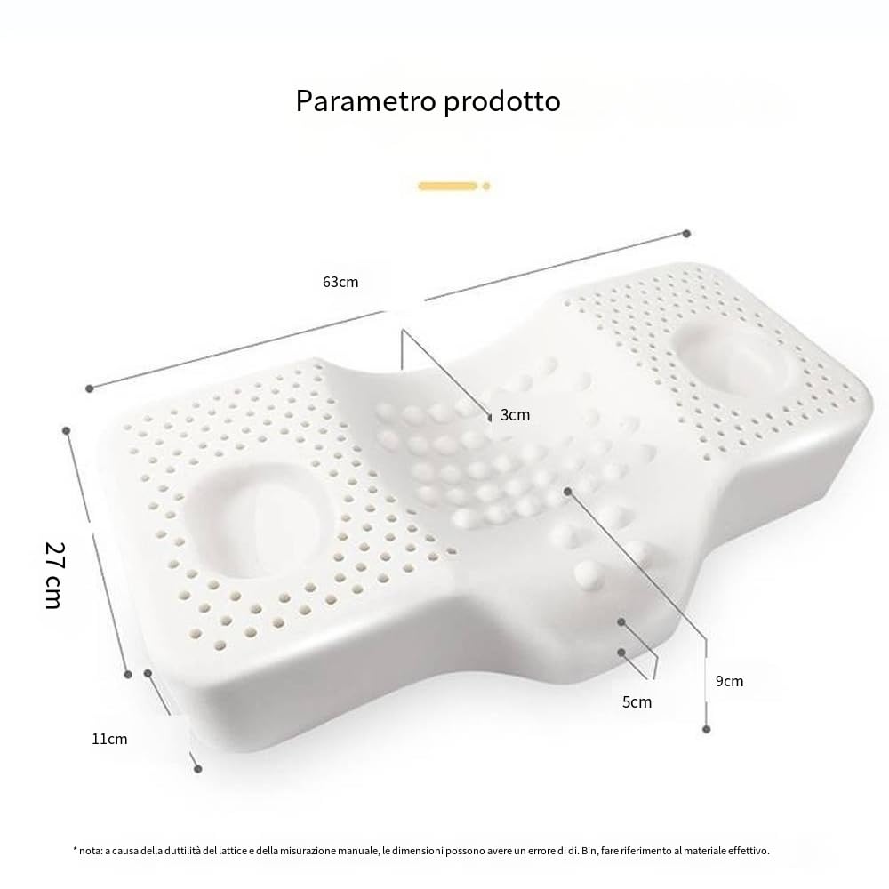 Cuscino in lattice naturale al 100% di alta qualità, cuscino a emulsione di memoria, cuscino ortopedico per il contorno cervicale, cuscino ortopedico per dormire sul lato posteriore dello stomaco