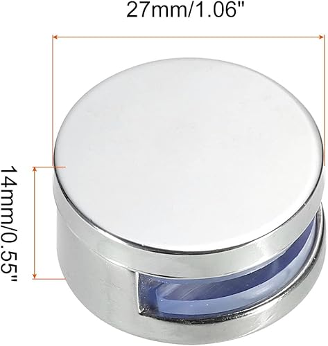 Miniatura 8 de HARFINGTON Clip de espejo, 6 clips de vidrio flotantes para espejo de 0.27 a 0.315 pulgadas de grosor, clips de espejo de baño para espejo sin