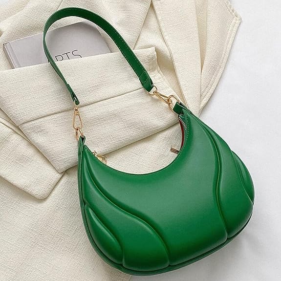 Bolsa de ombro para mulheres, bolsa Y2K para mulheres, bolsa de ombro para compras, bolsa de viagem com zíper e alça de corrente, Verde, Tendência