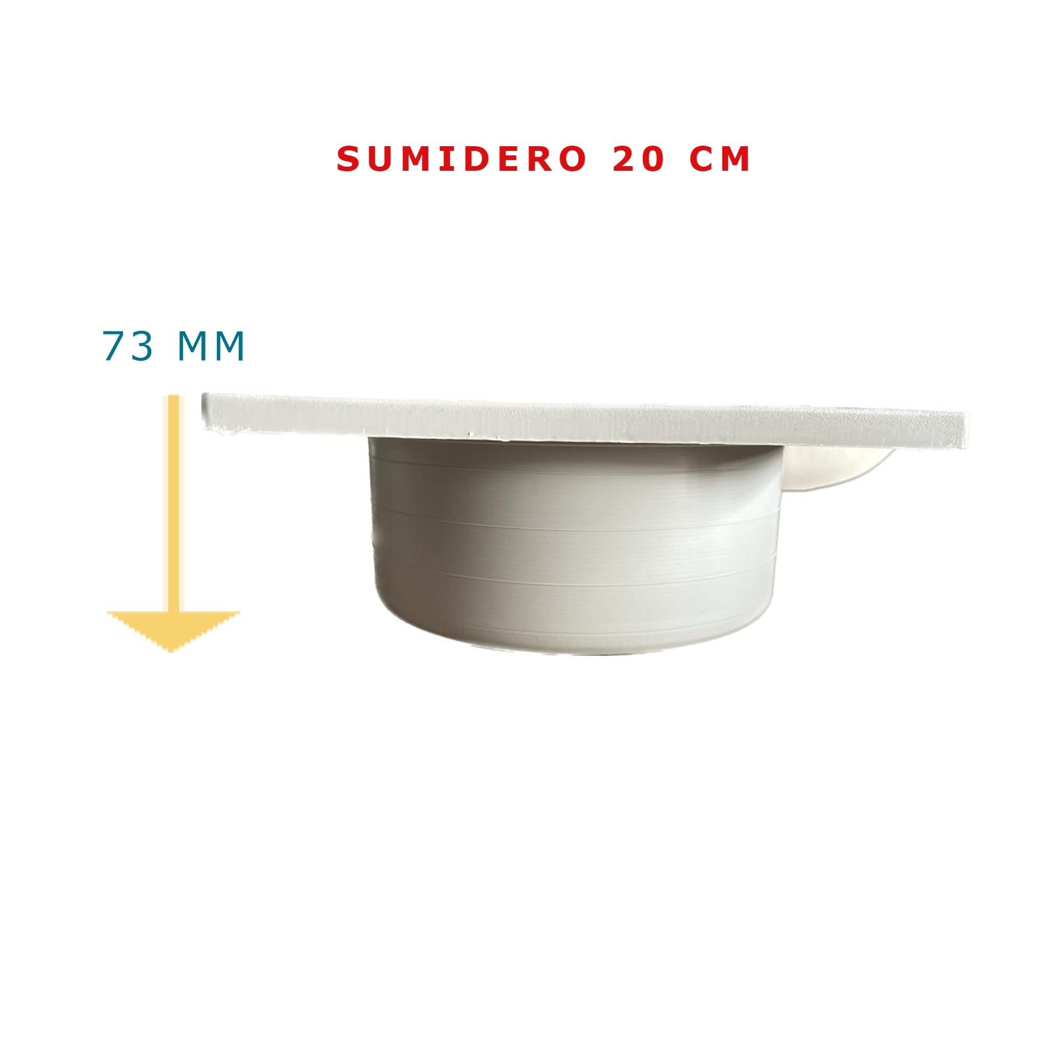 Bricoloco Siphon vertical d'évacuation pour patio et terrasse extérieure en PVC avec grille amovible (20 x 20 cm)